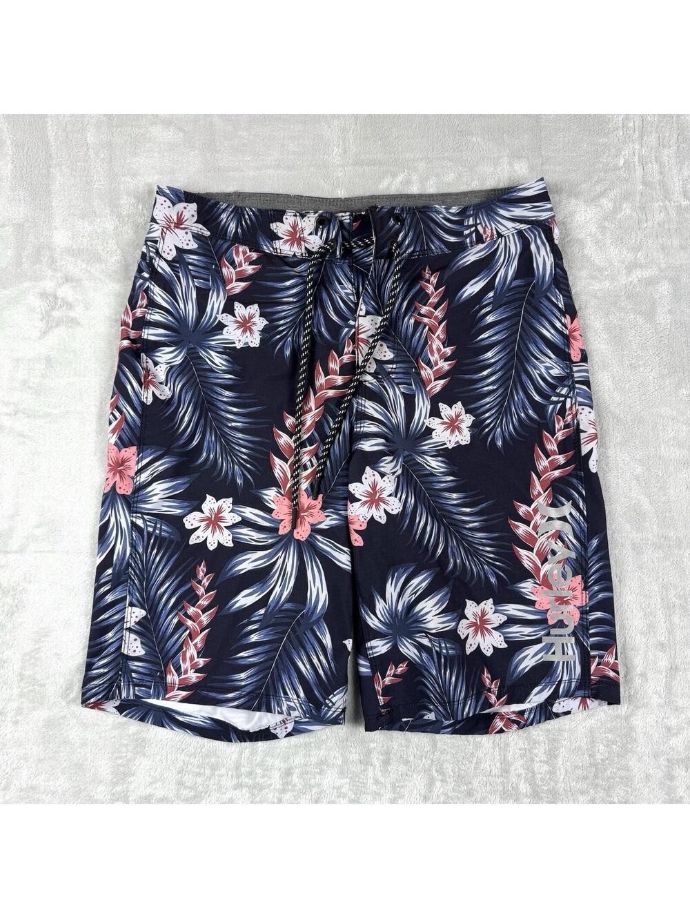 Hurley Phantom Tropical Floral Board Shorts Men Size 28 Surf Swim Beach vacation